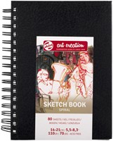 Schetsboek Talens Art Creation 80 vel 110gr 140x210mm spiraal zwart