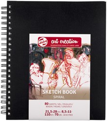 Schetsboek Talens Art Creation 80 vel 110gr 210x280mm spiraal zwart