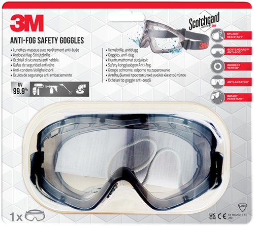 Lunette-masque 3M Anti-fog Safety résistant aux rayures