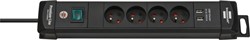 Multiprise Brennenstuhl Premium 4 prises 2 USB H05VV-F 3G1,5 1,8m noir FR/BE