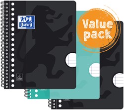 Bloc de cours Oxford A5+ ligné 17 perf 160 pages 80g Lot économique assorti 3 pièces