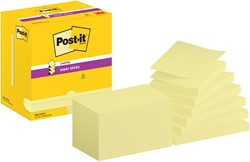 Bloc-mémos Post-it Z-Note S350 Super Sticky 76x127mm jaune 12 pièces