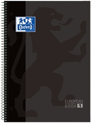 Notitieboek Oxford Classic Europeanbook A4+ 4-gaats ruit 160 pagina's zwart