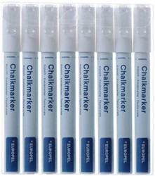 Marqueur craie Europel 3mm blanc étui 8 pièces