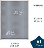 Cadre clipsable Europel A1 25mm blanc mat-2