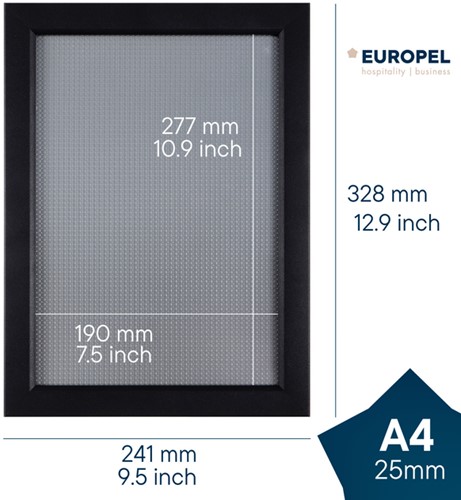 Cadre clipsable Europel A4 25mm noir mat-2