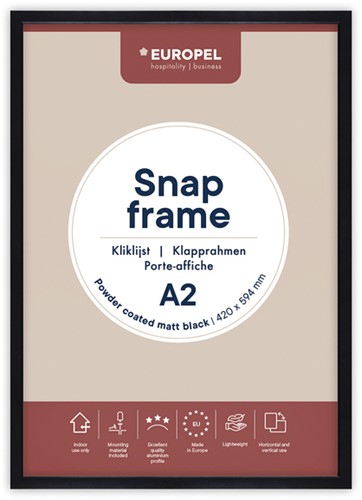 Cadre clipsable Europel A2 25mm noir mat