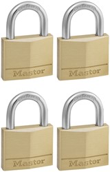 Hangslot MasterLock 4 gelijksluitend messing 40mm 4 stuks