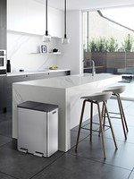 Poubelle à pédale EKO Essential Recycler Tri sélectif 2x 30L inox-3