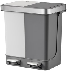 Poubelle à pédale EKO Hana Duo Recycling 2x 10L gris blanc