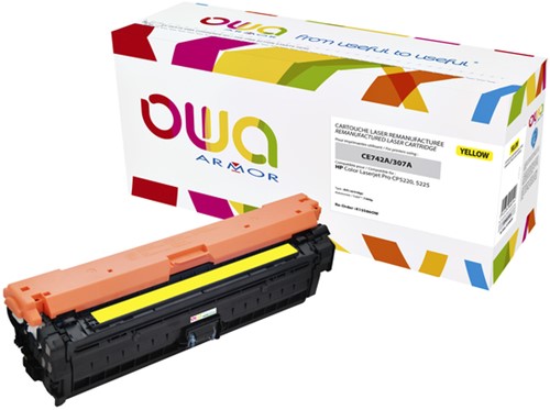 Cartouche toner OWA alternative pour HP CE742A jaune