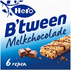 Barre de céréales Hero B'tween chocolat au lait 6 paks barre 25g