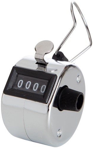 Compteur de personnes Perel avec chiffres de0 à 9999 argent-2