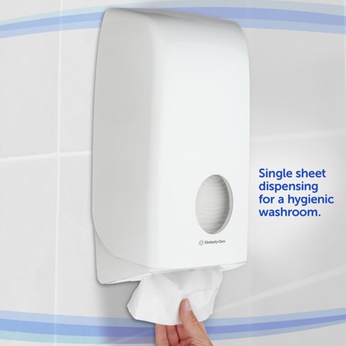 Distributeur papier toilette plié Kimberly Clark Aquarius 6946 blanc-2