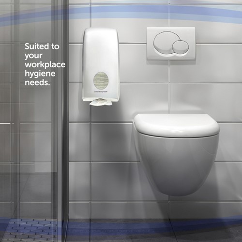 Distributeur papier toilette plié Kimberly Clark Aquarius 6946 blanc-3