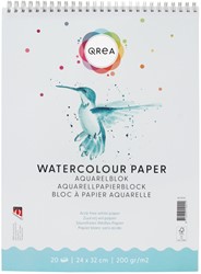 Bloc aquarelle Qrea 24x32cm 20 feuilles 200g spirale