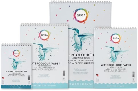 Bloc aquarelle Qrea A3 20 feuilles 200g spirale-2