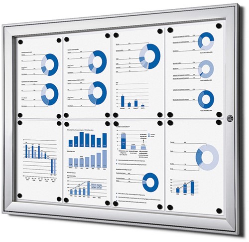 Vitrine d'affichage Quantore Luxe 8x A4 argent