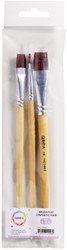 Pinceaux Qrea poil synthétique set 3 largeurs