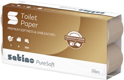 Papier toilette Satino PureSoft MT1 076970 3 épaisseurs 250 feuilles naturel