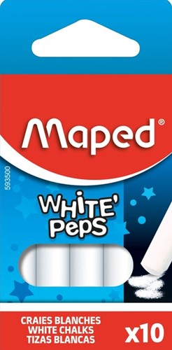Craie tableau noir Maped White'Peps boîte 10 pièces blanc