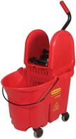 Seau et presse Rubbermaid Wavebrake 33L rouge