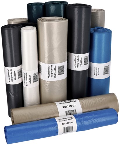 Sac poubelle Cleaninq 50x55cm HDPE T15 25L transparent rouleau 50 pièces-2