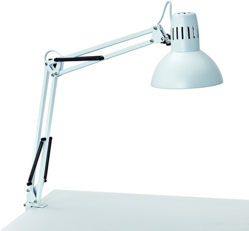 Lampe de bureau MAULstudy pince sans LED E27 blanc-1