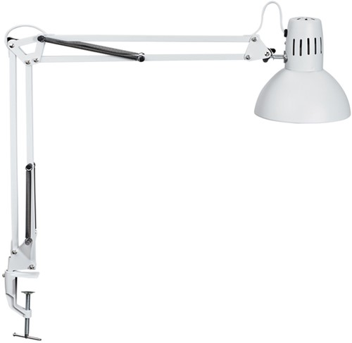 Lampe de bureau MAULstudy pince sans LED E27 blanc-2