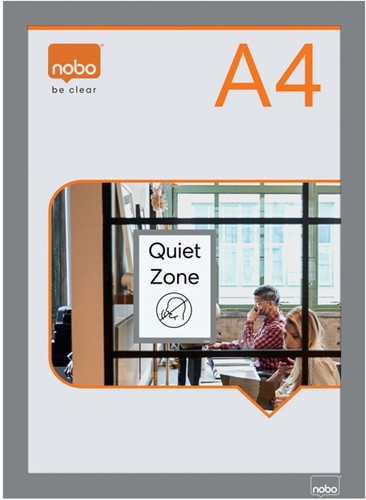 Porte-affiche Nobo magnétique autocollant A4 argent 2 pièces-2