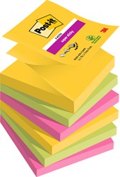 Bloc-mémos Post-it 3M Z-Notes R330 Super Sticky 76x76mm Carnival 6 pièces