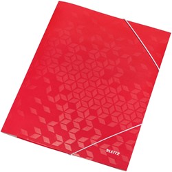Chemise à élastique Leitz WOW A4 3 rabats rouge