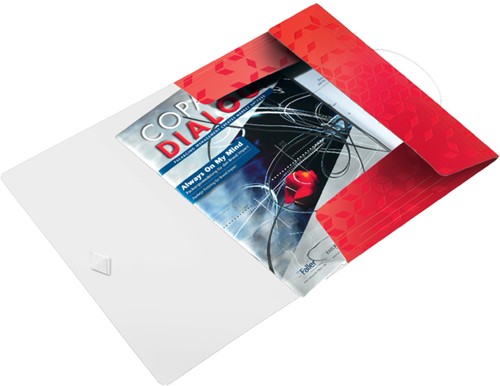 Chemise à élastique Leitz WOW A4 3 rabats PP rouge-2