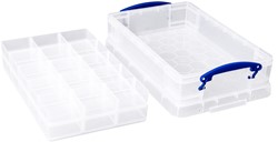 Boîte de rangement Really Useful 4L 30 compartiments 395x255x88mm transparent blanc