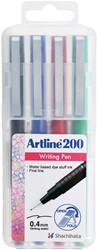 Fineliner Artline 200 ogive Fin assorti 4 pièces