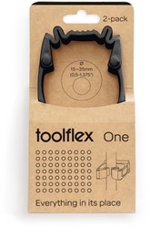 Porte-outils mural Toolflex One 2 pinces avec adaptateur ø 15/35mm noir