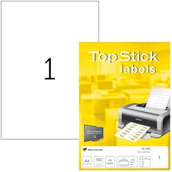 Etiquette TopStick 210x297mm 100 pièces