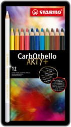 Crayon craie pastel STABILO CarbOthello assorti boîte 12 pièces