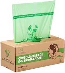Sac poubelle bio Mr Green Mind 36x35cm 6L Distributeur 150 pièces