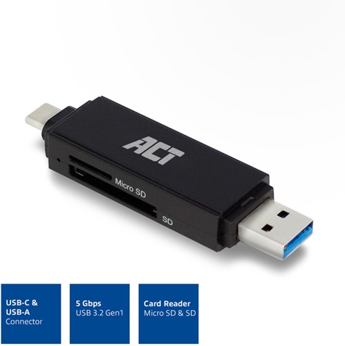 Lecteur de cartes ACT USB-C/USB-A 3.0-2