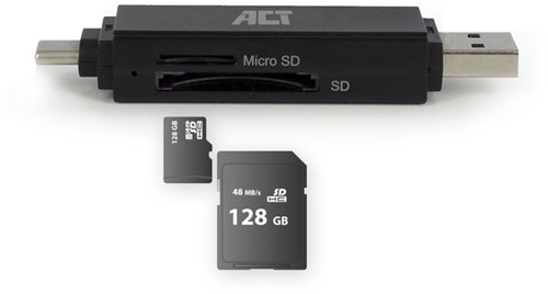Lecteur de cartes ACT USB-C/USB-A 3.0-1