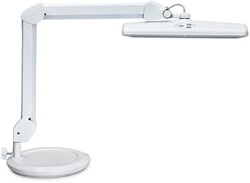 Lampe de travail MAULintro LED dimmable sur socle blanc