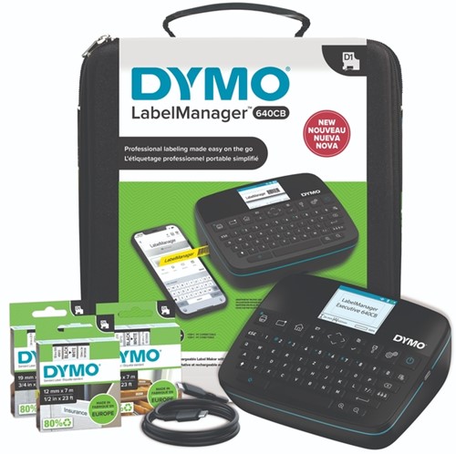 Imprimante étiquette Dymo LabelManager Executive 640CB portable qwerty 24mm noir coffret