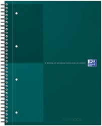 Spiraalblok Oxford International Notebook A4+ lijn 160 pagina's groen