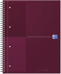Spiraalblok Oxford International Notebook A4+ lijn 160 pagina's rood