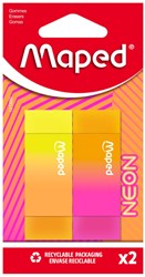 Gomme Maped Neon set 2 pièces assorti