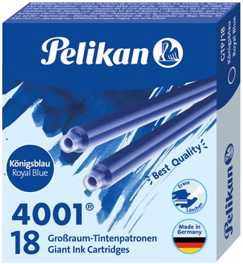 Cartouche d'encre Pelikan 4001 bleu roi 18 pièces