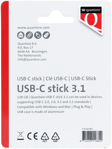 Clé USB 3.1 Quantore USB-C 128Go argent-2