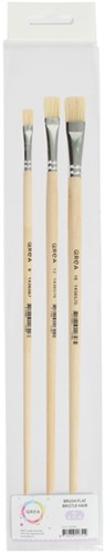 Pinceaux Qrea soie de porc set de 3 largeurs-3