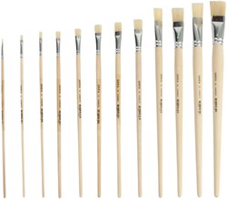 Pinceaux Qrea soie de porc set de 12 largeurs